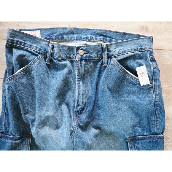 GAP Men's 36x30 Baggy Cargo Carpenter Jean Blue Denim Relaxed Fit NWT $99 - Picture 8 of 11